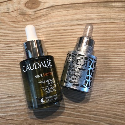 Huile Caudalie Vineactiv et Huile de graine de figue de barbarie EverBio Cosmetics